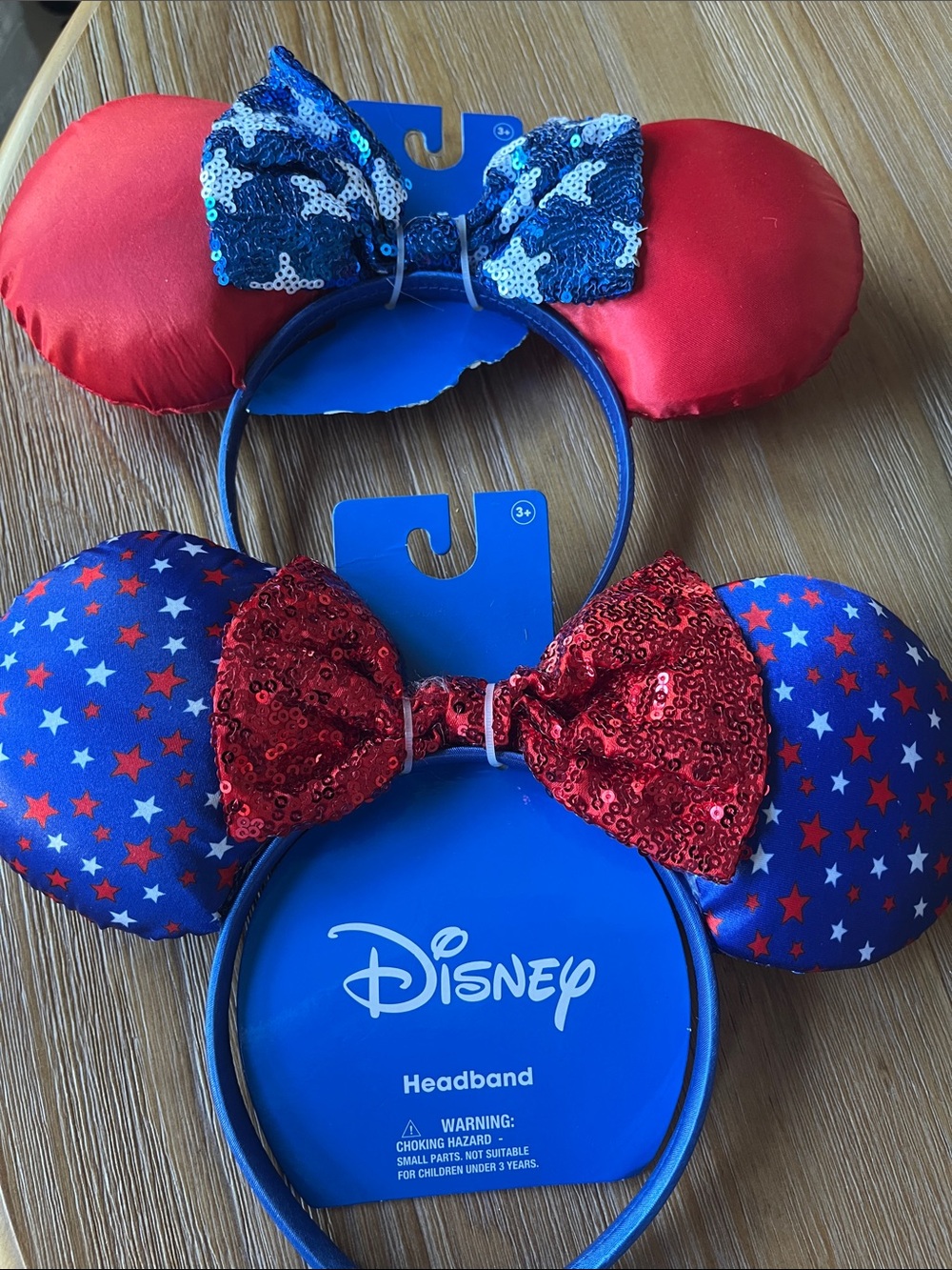 Disney Red & Blue Sequin Star Minnie Ears Headbands